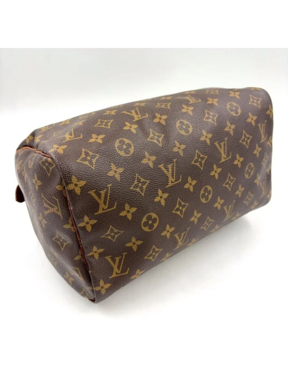 Louis Vuitton Speedy 30 Monogram Leather Brown Handbag Gold